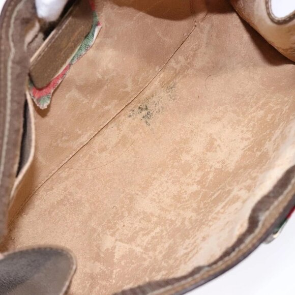 GUCCI GG Supreme Web Sherry Line Clutch Bag PVC Beige Gold 89 01 033 Auth BA5113 - Picture 10 of 15